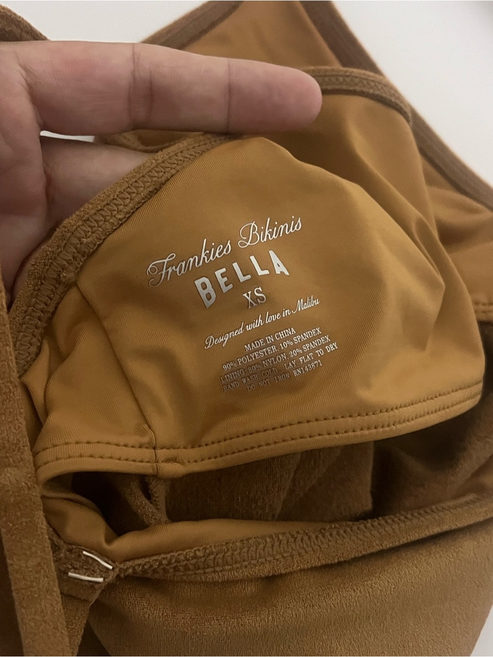 Frankie’s Bikinis x Bella Hadid Lucy Suede Tankini Top Size XS - Picture 7 of 7